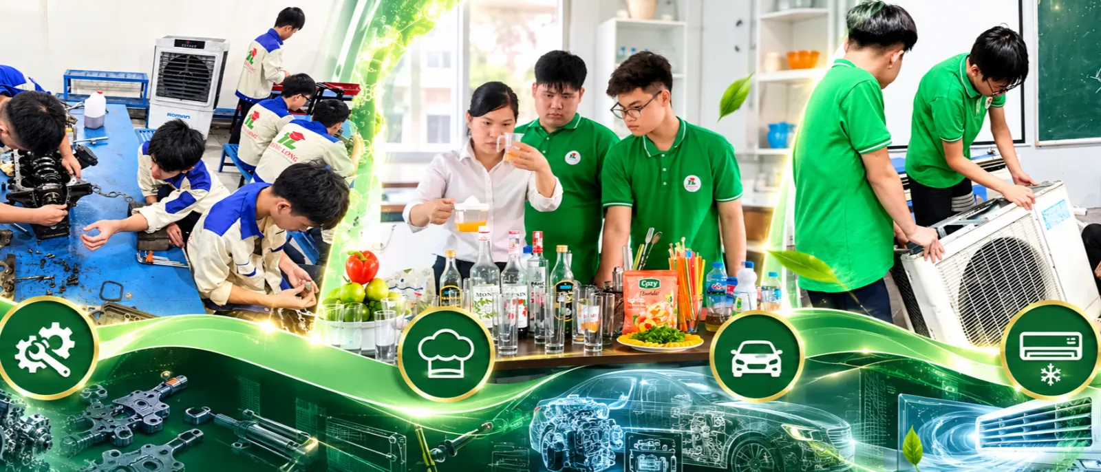 70% thời lượng học tại xưởng thực hành